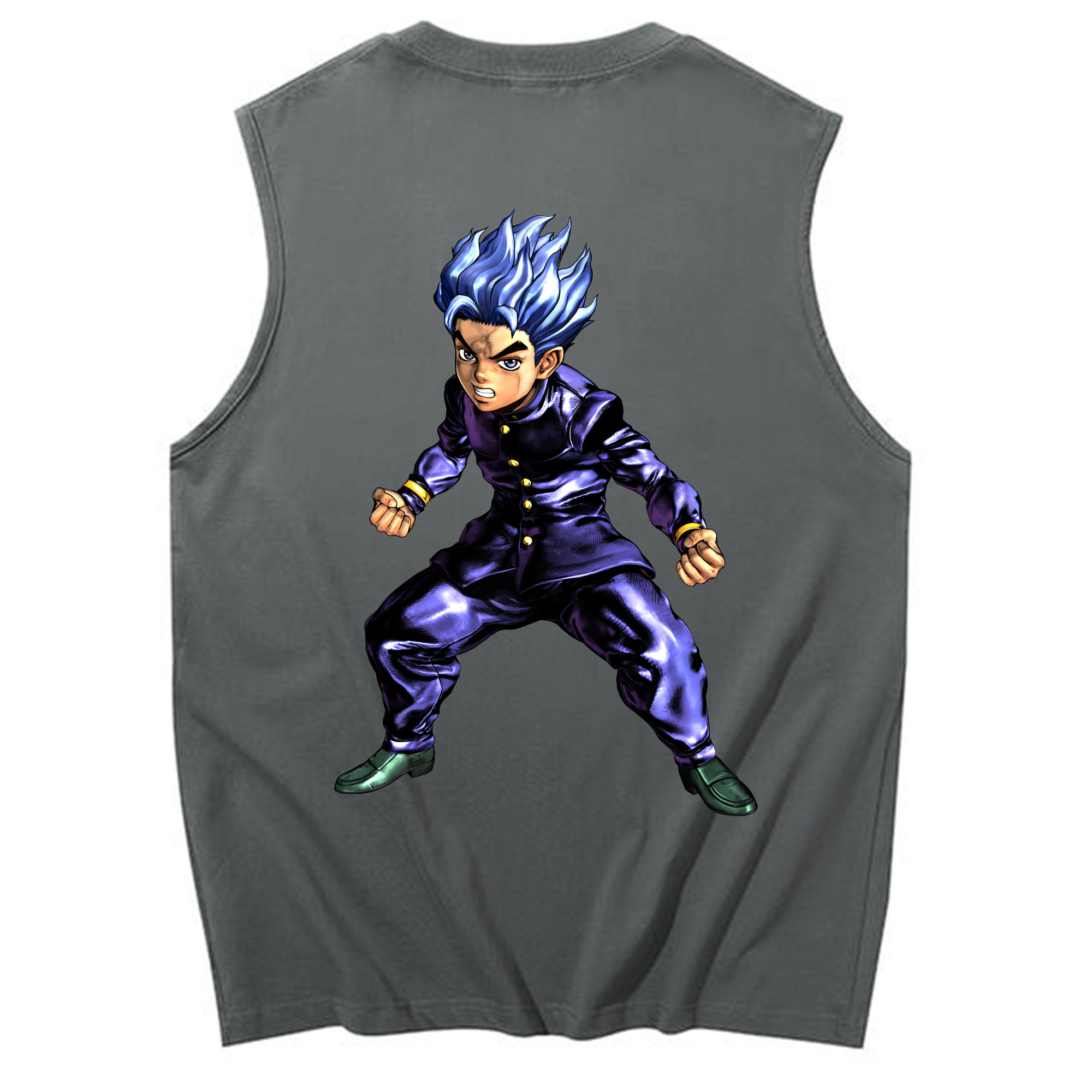（画像用） ジョジョの奇妙な冒険 広瀨康一 JoJo's Bizarre Adventure Hirose Koichi コットン100％タンクトップ（背面プリント）